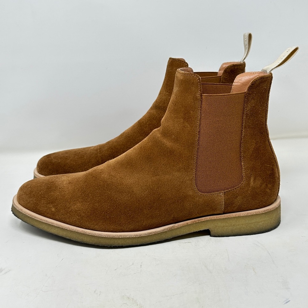 New Republic Mens Boots 11 Sonoma Suede Chelsea Chestnut Brown Crepe Sole Desert